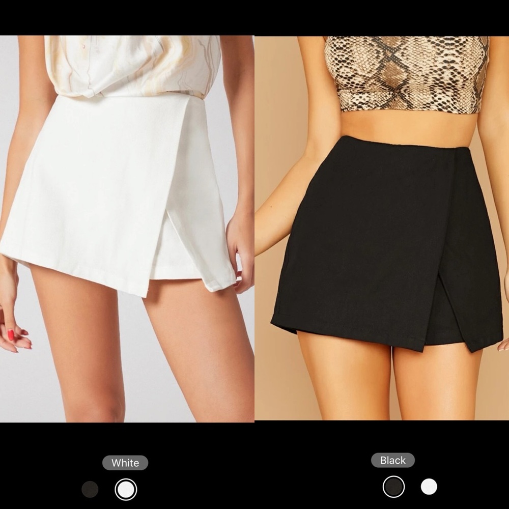 Tulip Hem Zip-Up mini Skort - available in black and white